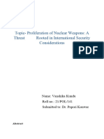 Proliferation of Nuclear Weapons