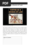 Customs As A Source of Law - Jurisprudence - Ipleaders Blog