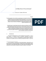 La Sostenibilidad de La Poítica Fiscal, El Caso de Ecuador