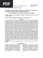 The Impact of Stock Market Listing On The Financial Performance of Companies Within The Rwanda Stock Exchange (RSE)