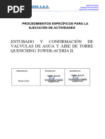 Pets Entubado y Confirmación de Valvulas de Agua y Aire de Torre Quenching Tower-Aceria Ii.