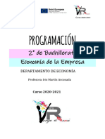 Programacion 2o Bach Economia de La Empresa