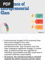 Emergence of Entrepreneurial Class