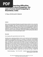 Skills and Learning Difficulties Involved in Stone Knapping: The Case of Stone-Bead Knapping in