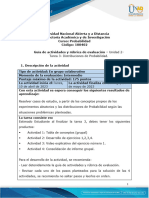 Guía de Actividades y Rúbrica de Evaluación - Unidad 2 - Tarea 3 - Distribuciones de Probabilidad