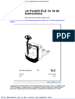 Jungheinrich Forklift Ele 16-18-20 Operating Instructions