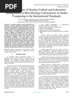 The Evaluation of Quality Control and Laboratory Management in Microbiology Laboratories in Sudan Comparing To The International Standards