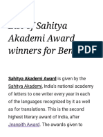 List of Sahitya Akademi Award Winners For Bengali - Wikipedia