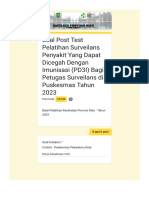 Soal Post Test Pelatihan Surveilans Penyakit Yang Dapat Dicegah Dengan Imunisasi (PD3I) Bagi Petugas Surveilans Di Puskesmas Tahun 2023