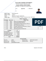 Bengaluru North University: Exam Application Form