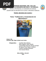 Calibración y Contrastación de Manómetros - Laboratorio 3 de Mecánica de Fluidos 1