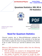 Classical and Quantum Statistics: MB, BE & FD Statistics: Dr. Neelabh Srivastava