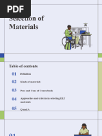 Selection of Materials đã hoàn chỉnh