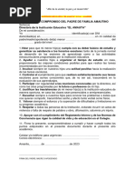 Carta de Compromiso Del Padre