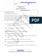 Guess Paper - 2012 Class - XII Subject - Mathematics Time:3Hrs Maximum Marks: 100 General Instructions