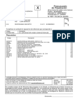 Hoja De: Presupuesto de Reparación