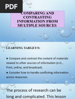 Grade 6 - Comparing and Contrasting Information From Multiple Sources