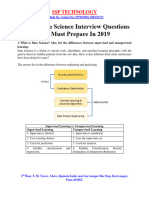 Data Science Interview Questions 2019