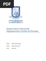 Examen (Item1) Desarrollo Organizacional y Gestion de Personas, Allison Donoso Basáez.