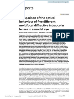 Comparison of The Optical Behaviour of Five Different Multifocal Diffractive Intraocular Lenses in A Model Eye