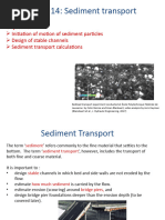 CVG3116 - Lecture 14 - Sediment Transport