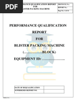 Performance Qualification FOR Blister Packing Machine ( .BLOCK) EQUIPMENT ID: .