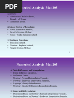 Numerical Analysis Mat 205