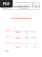 SOP For Sampling of Packing Material