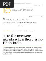 TDS For Overseas Agents When There Is No PE in India