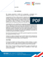 Informe de TyM para El Área Del Alto rendimientoJDN