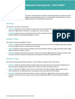 Escalation Cycle of Behaviour Planning Tool - FACT SHEET