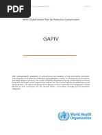 WHO Global Action Plan For Poliovirus Containment GAPIV