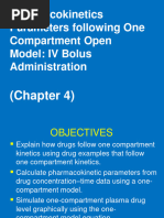 Pharmacokinetics Parameters Following One Compartment Open Model IV Bolus Administration Lecture