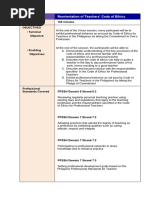 Session Guide Reorientation of Teachers Code of Ethics