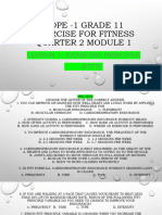 Hope - 1 Grade 11 Exercise For Fitness Quarter 2 Module 1: Lesson 1: Exercise Principle (FITT)