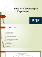 Chapter 9 - Procedure For Conducting An Experiment