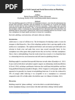 The Relationship of Self-Control and Social Interaction On Phubbing Behavior