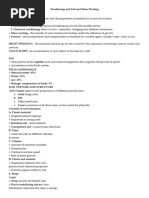 Weathering, Soil, and Mass Wasting Notes