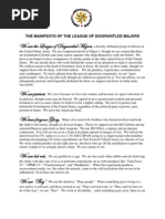 The Manifesto of The League of Disgruntled Majors Copyright