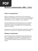 MBA - Business Communication Notes