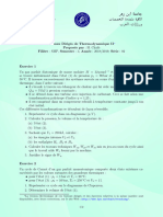 Thermodynamique II TD 02 - Compressed