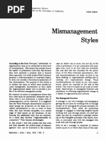 Adizes 1976 Mismanagement Styles