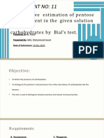 Quantitative Estimation of Pentose Sugar Present in The Given Solution of Carbohydrates by Bials Tes