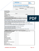 New Health Screening Medical Form