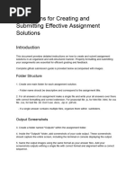 Instructions For Creating and Submitting Effective Assignment Solutions