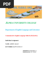 Communicative English Language Assignment Addissu A.