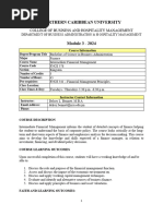 Intermediate Financial ManagementModule 3 Course Outline Module 3 2024