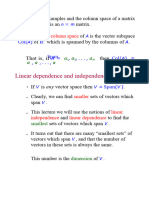 Linear Dependence and Independence (Chapter. 4) : Column Space