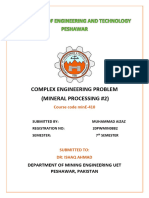 Complex Engineering Problem (Mineral Processing #2) : Department of Mining Engineering Uet Peshawar, Pakistan