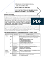 EVALUACION DIAGNOSTICA 5to Grado MATEMÁTICA